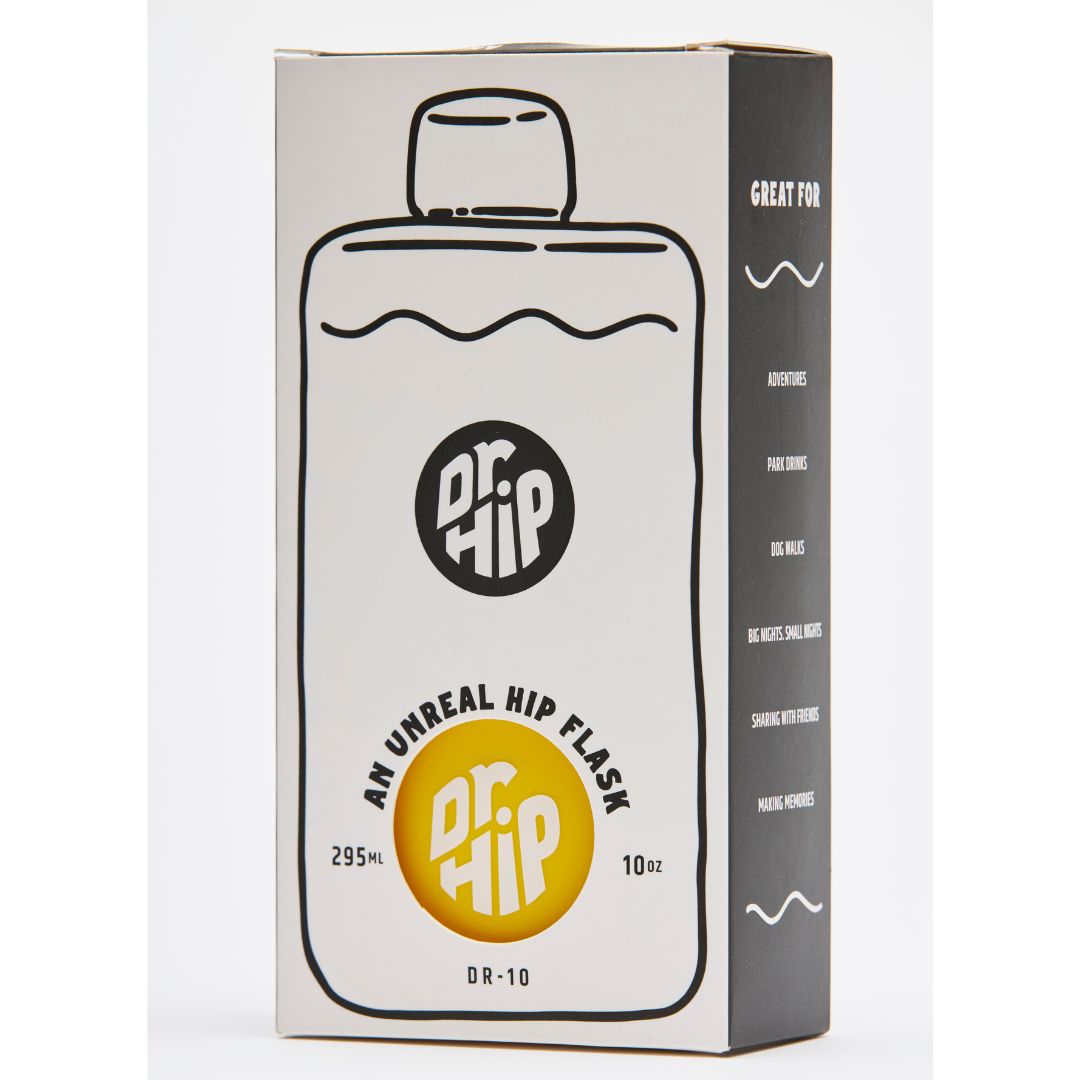 DR-10 Dr Hip Flask (Ray/Yellow) - 10oz / 295ml