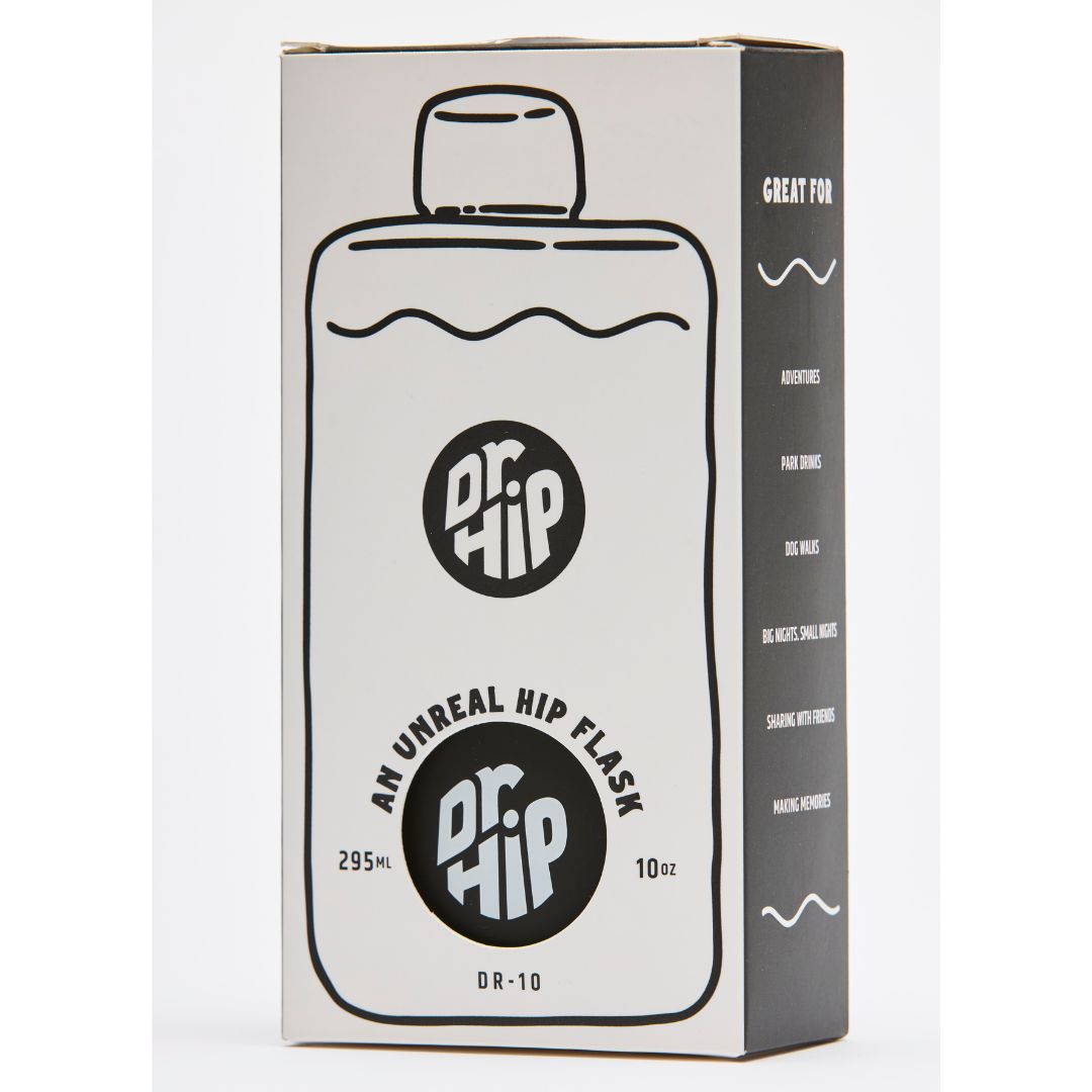 DR-10 Dr Hip Flask (Jet/Black) - 10oz / 295ml