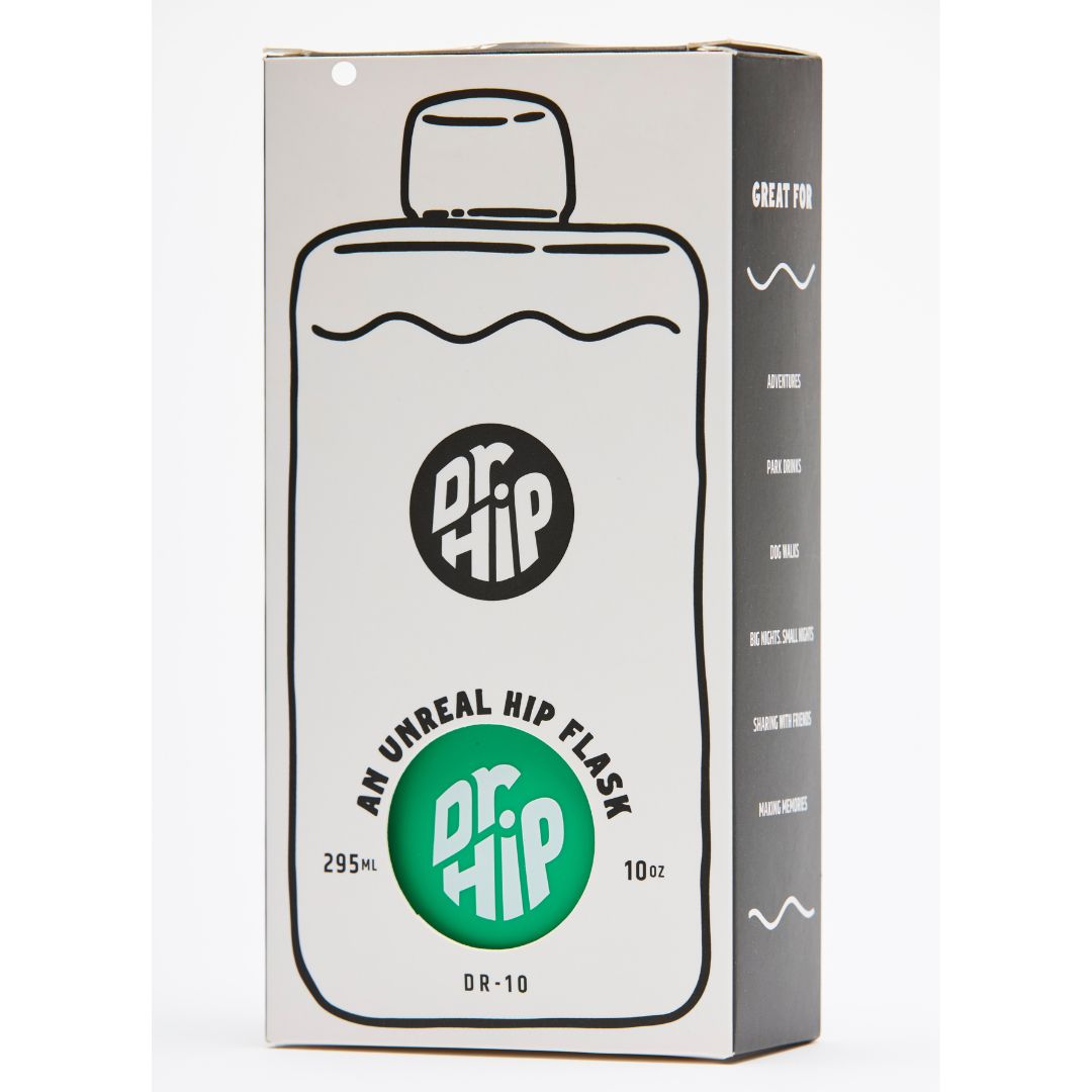 DR-10 Dr Hip Flask (Clover/Green) - 10oz / 295ml